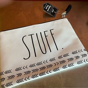 White Pouch with Black Print